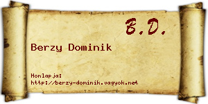 Berzy Dominik névjegykártya